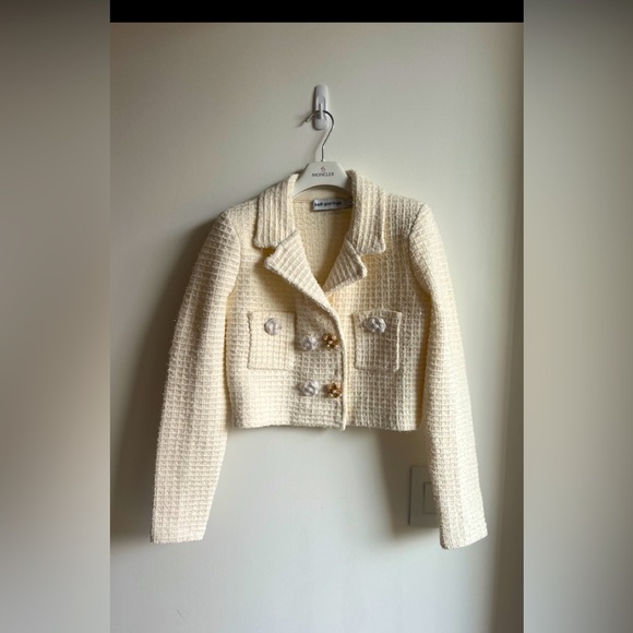 Self Portrait CREAM SEQUIN TEXTURED KNIT FULL SET - Picture 5 of 7